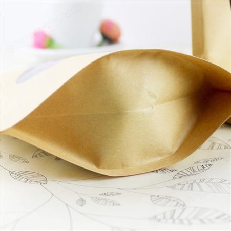 椭圆型开窗牛皮纸自立袋圆形透明窗糖果包装袋坚果袋保鲜防潮防霉