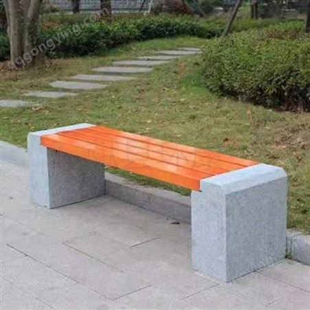  广场公共休息座凳 创意景观休闲长凳 塑木防腐木排椅 环康现货批发