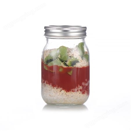 方圆梅森玻璃瓶密封罐带盖蜂蜜果酱沙拉瓶透明燕窝罐头瓶