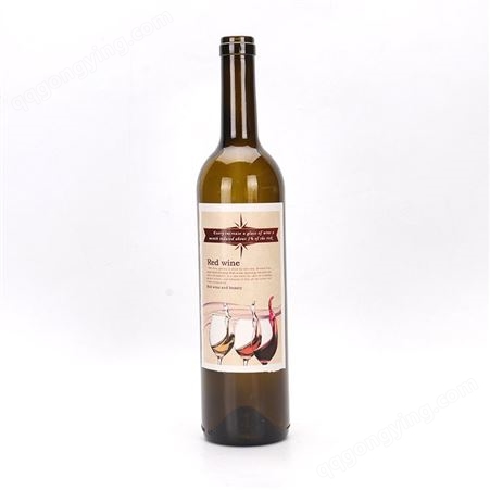 750ML红酒瓶摆设装饰棕色葡萄酒瓶玻璃避光洋酒瓶