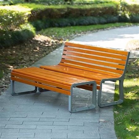 淄博推荐公园座椅  塑木长条椅子 晟优洁公园椅 