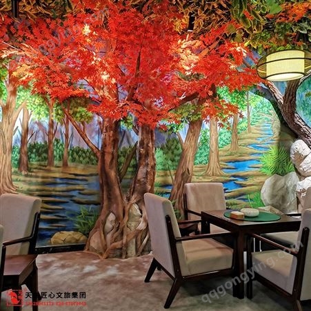 生态餐厅设计工业风格火锅店咖啡厅西餐厅CAD施工来图定制