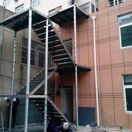 旋转楼梯 北京钢结构外跨爬梯 消防连廊 钢架走廊