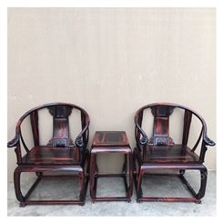 红木收藏价值排名 老挝大红酸枝皇宫椅 黑红老料故宫版皇宫椅