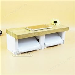 卫生间吸壁式实木纸巾架防水创意日用品浴室抽纸盒厕纸架置物架