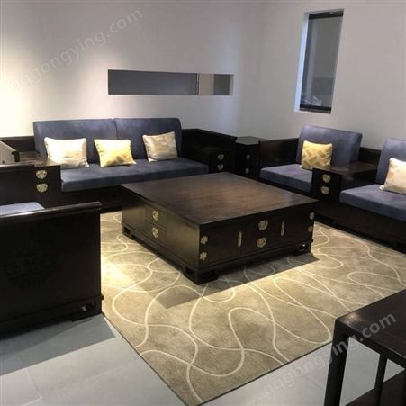 三围板紫光檀沙发6件套造型简单价值丰厚