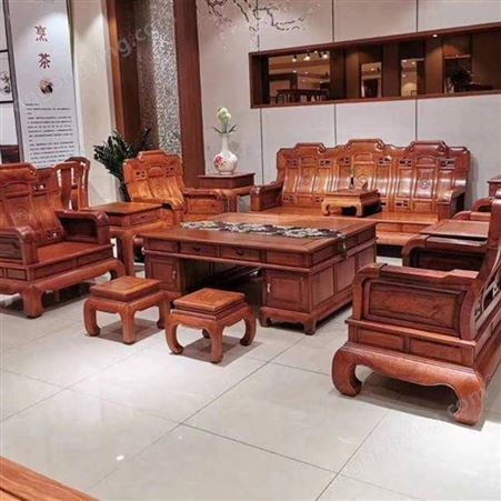 红木缅甸花梨办公沙发造型审美价值空间