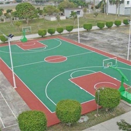 塑胶篮球场施工 室外硅pu篮球场 永兴 球场材料 专业生产