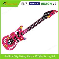 【精品大促】专业生产PVC充气吉他 98cm充气仿真吉他玩具